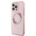 Guess Guess iPhone 16 Pro Max Back cover case - Magsafe IML flowers wreath - Pink