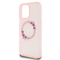 Guess Guess iPhone 16 Pro Max Back cover coque Magsafe IML flowers wreath - Rose