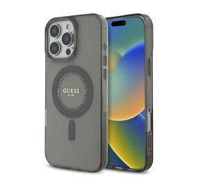 Guess Guess iPhone 16 Pro Max Back cover case - Magsafe IML Rhinestones - Black Guess Guess iPhone 16 Pro Max Back cover case - Magsafe IML Rhinestones - Black