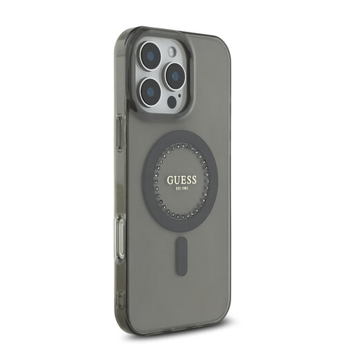 Guess Guess iPhone 16 Pro Max Back-Cover hul - Magsafe IML Rhinestones - Schwarz