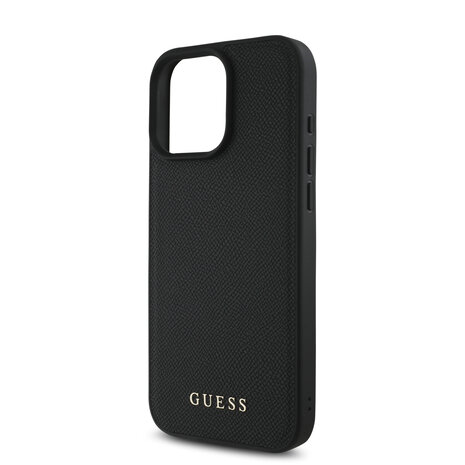 Guess Guess iPhone 16 Pro Max Back cover coque Magsafe grained - flower charm strap - Noir Guess Guess iPhone 16 Pro Max Back cover coque Magsafe grained - flower charm strap - Noir