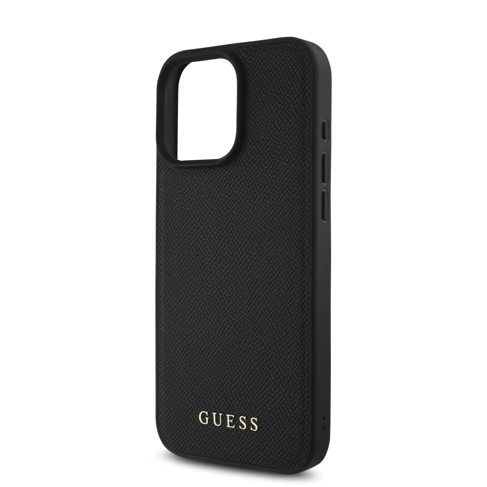 Guess Guess iPhone 16 Pro Max Backcover hoesje Magsafe grained - flower charm strap - Zwart, foto 4 van 6