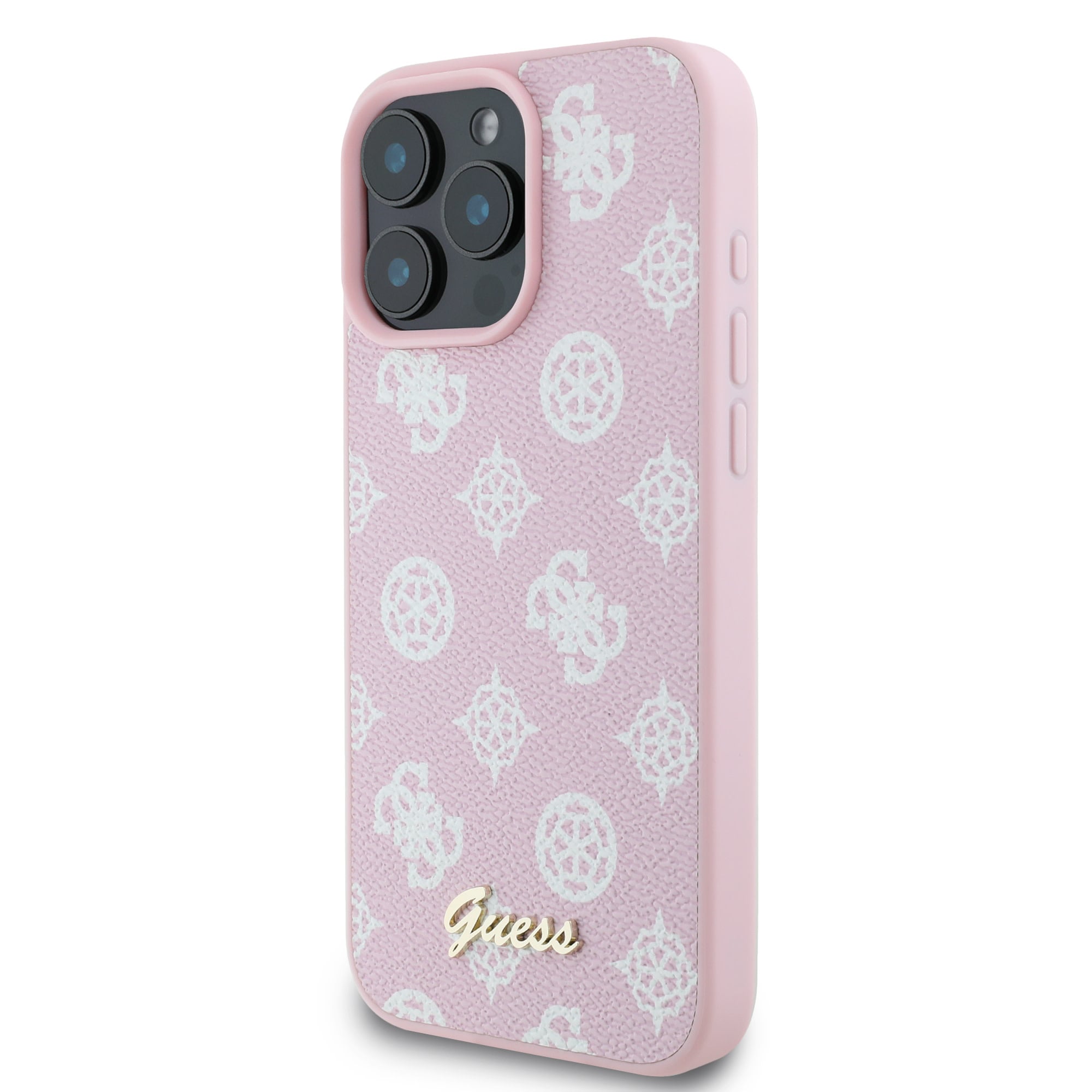 Guess Guess iPhone 16 Pro Max Backcover hoesje Magsafe PU peony script - Roze, foto 2 van 6