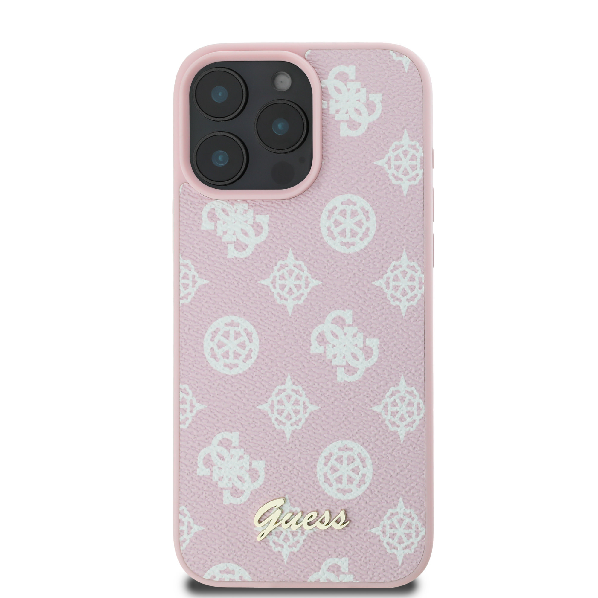 Guess Guess iPhone 16 Pro Max Backcover hoesje Magsafe PU peony script - Roze, foto 3 van 6