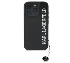 Karl Lagerfeld Karl Lagerfeld iPhone 16 Pro Backcover hoesje Saffiano rhinestones and charm - Zwart Karl Lagerfeld Karl Lagerfeld iPhone 16 Pro Backcover hoesje Saffiano rhinestones and charm - Zwart