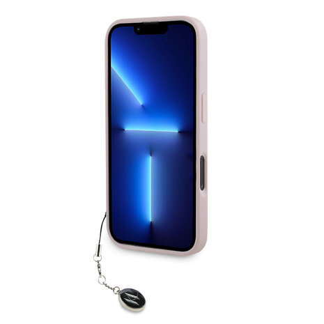 Karl Lagerfeld Karl Lagerfeld iPhone 16 Pro Backcover hoesje Saffiano rhinestones and charm - Roze Karl Lagerfeld Karl Lagerfeld iPhone 16 Pro Backcover hoesje Saffiano rhinestones and charm - Roze