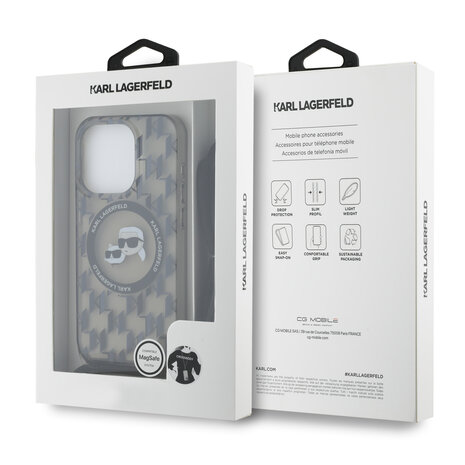 Karl Lagerfeld Karl Lagerfeld iPhone 16 Pro Back cover coque Magsafe IML KC heads - cord - Noir Karl Lagerfeld Karl Lagerfeld iPhone 16 Pro Back cover coque Magsafe IML KC heads - cord - Noir