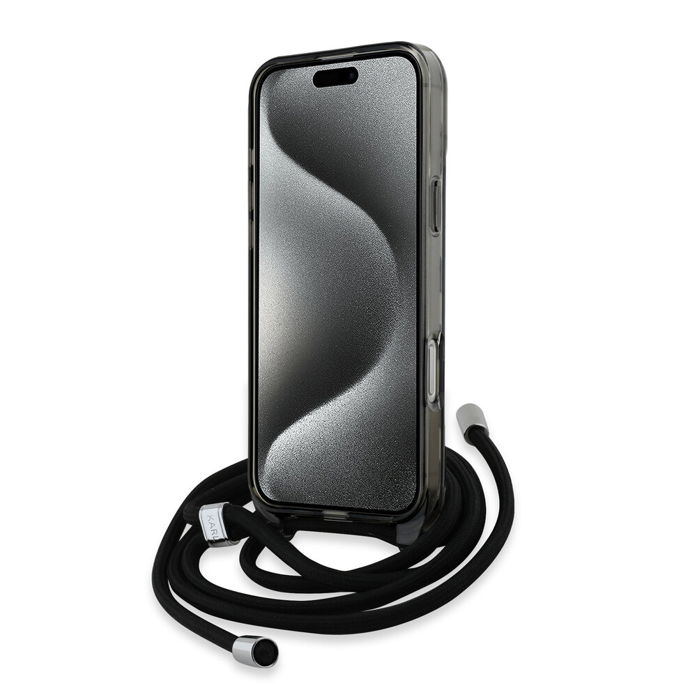 Karl Lagerfeld Karl Lagerfeld iPhone 16 Pro Max Back cover coque Magsafe IML KC heads - cord - Noir Karl Lagerfeld Karl Lagerfeld iPhone 16 Pro Max Back cover coque Magsafe IML KC heads - cord - Noir