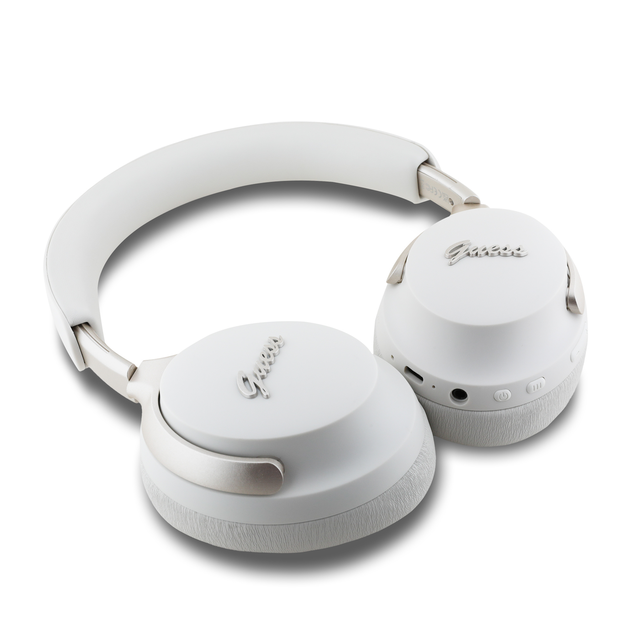 Guess Guess Bluetooth Headphones - Metal Script - Beige, foto 4 van 5