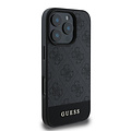 Guess Guess iPhone 16 Pro Back cover coque - Magsafe - 4G PU Leather - Bottom Stripe - Gris