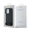 Guess Guess iPhone 16 Pro Back-Cover hul - Magsafe - 4G PU Leather - Bottom Stripe - Grau