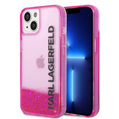 Karl Lagerfeld iPhone 14 & 13 Back-Cover hul - Liquid Glitter - Rosa
