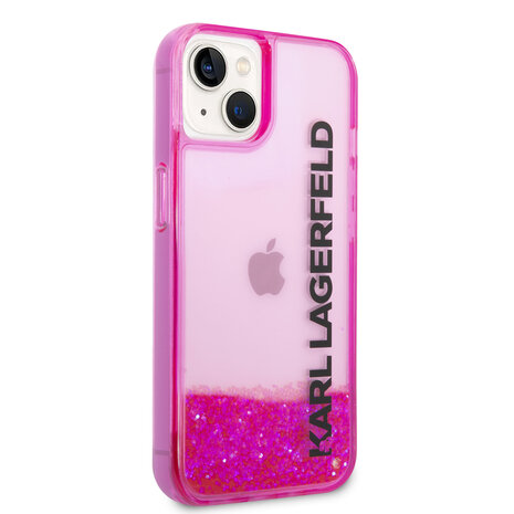 Karl Lagerfeld Karl Lagerfeld iPhone 14 & 13 Backcover hoesje - Liquid Glitter - Roze Karl Lagerfeld Karl Lagerfeld iPhone 14 & 13 Backcover hoesje - Liquid Glitter - Roze