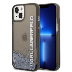 Karl Lagerfeld iPhone 14 Backcover hoesje - Liquid Glitter - Zwart