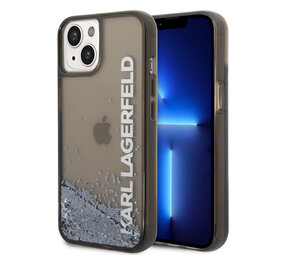 Karl Lagerfeld Karl Lagerfeld iPhone 14 Backcover hoesje - Liquid Glitter - Zwart Karl Lagerfeld Karl Lagerfeld iPhone 14 Backcover hoesje - Liquid Glitter - Zwart