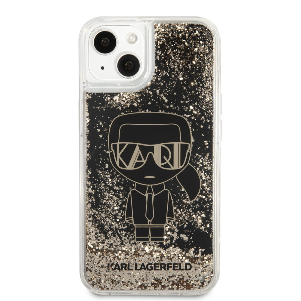 Karl Lagerfeld Karl Lagerfeld iPhone 14 & 13 Backcover hoesje - Liquid Glitter - Gatsby Ikonik - Zwart Karl Lagerfeld Karl Lagerfeld iPhone 14 & 13 Backcover hoesje - Liquid Glitter - Gatsby Ikonik - Zwart