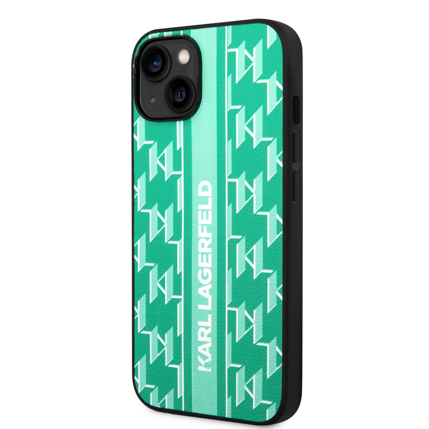 Karl Lagerfeld Karl Lagerfeld iPhone 14 Backcover hoesje - Monogram Stripe - Groen, foto 2 van 6