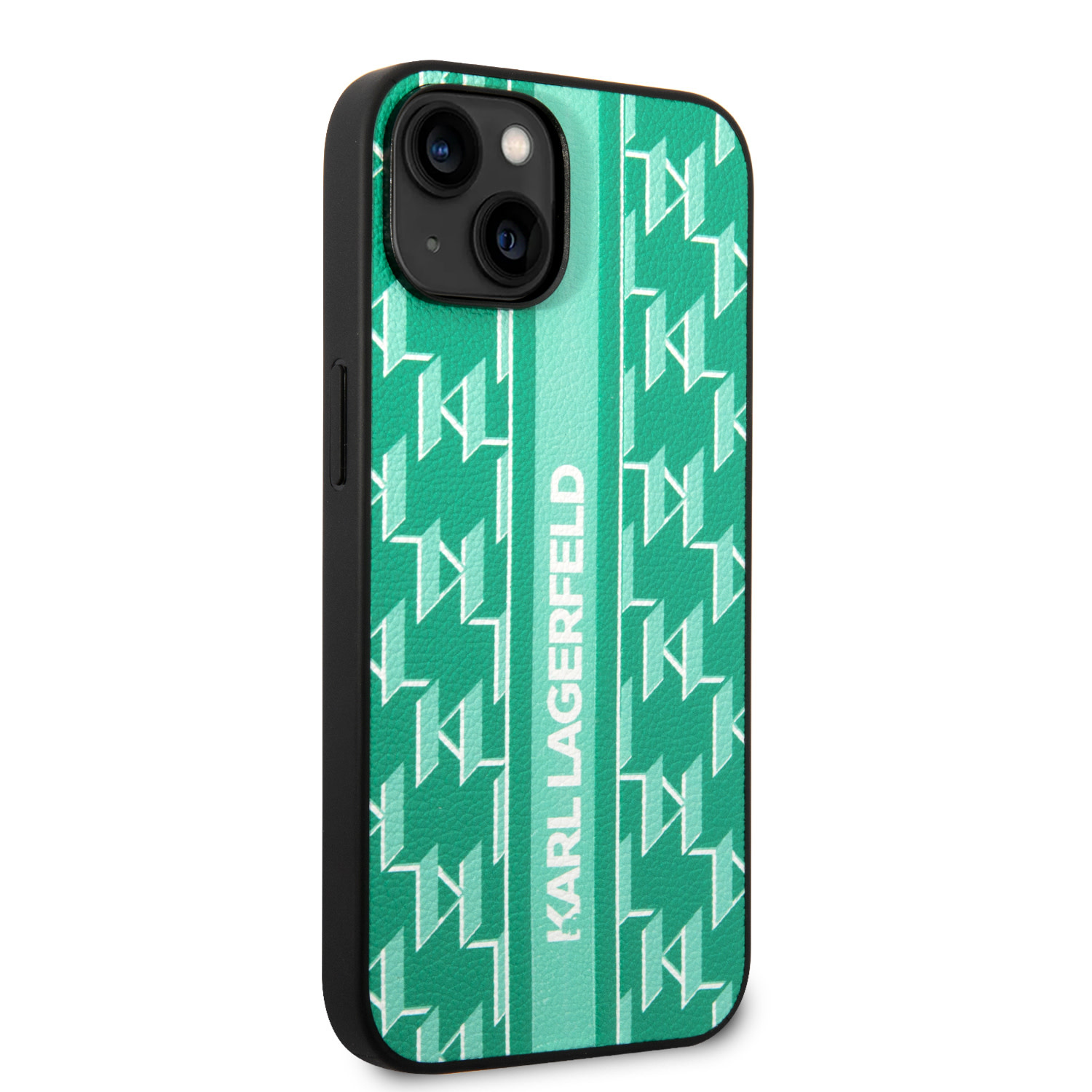 Karl Lagerfeld Karl Lagerfeld iPhone 14 Backcover hoesje - Monogram Stripe - Groen, foto 4 van 6