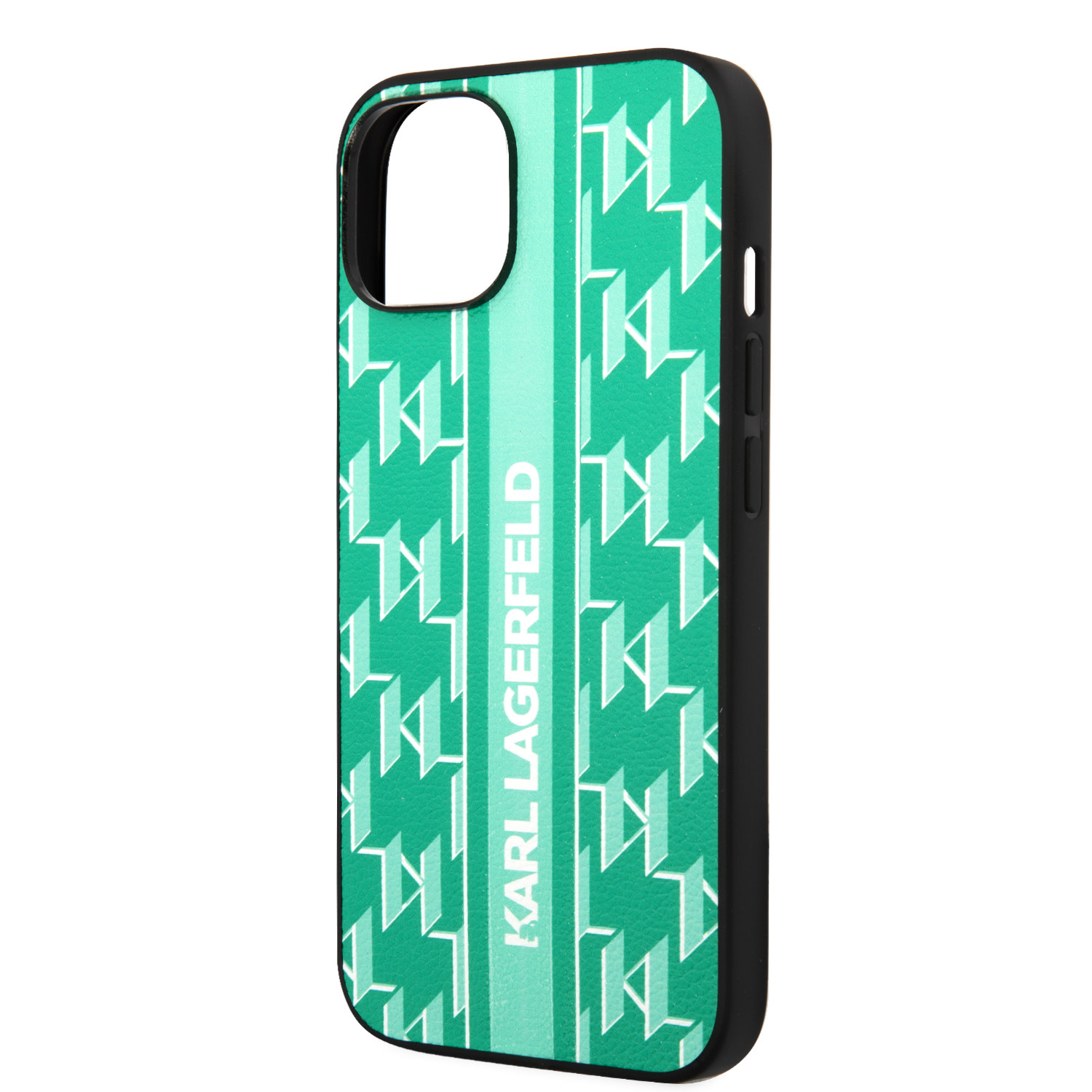Karl Lagerfeld Karl Lagerfeld iPhone 14 Backcover hoesje - Monogram Stripe - Groen, foto 5 van 6