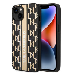 Karl Lagerfeld iPhone 14 Backcover hoesje - Stripe - Yellow Black
