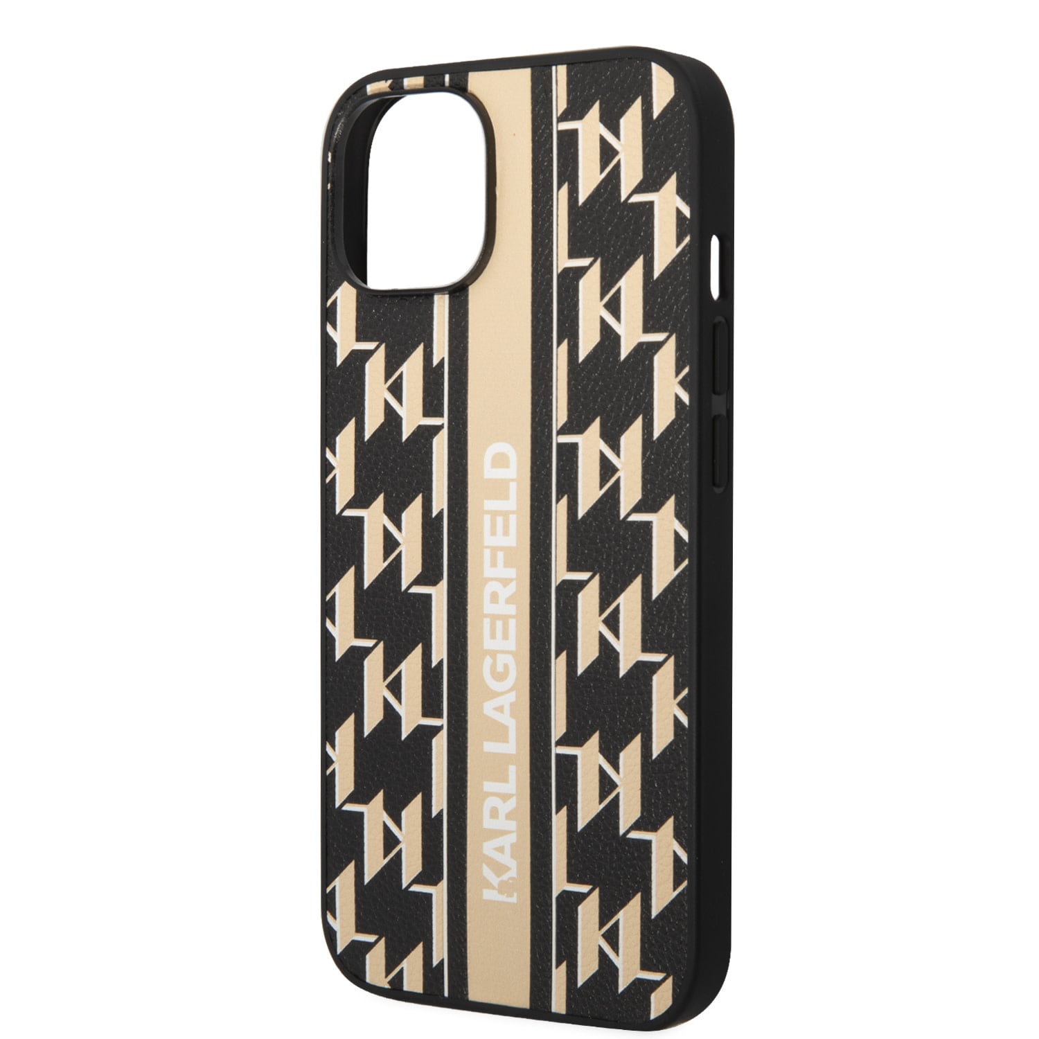 Karl Lagerfeld Karl Lagerfeld iPhone 14 Backcover hoesje - Stripe - Geel Zwart, foto 5 van 6