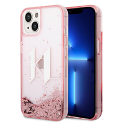 Karl Lagerfeld iPhone 14 Back cover coque - Liquid Glitter KL Logo - Rose