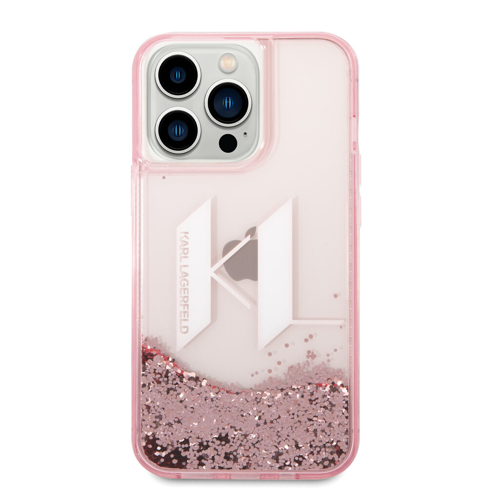 Karl Lagerfeld Karl Lagerfeld iPhone 14 Pro Max Back cover coque - Glitter KL Logo - Rose Karl Lagerfeld Karl Lagerfeld iPhone 14 Pro Max Back cover coque - Glitter KL Logo - Rose