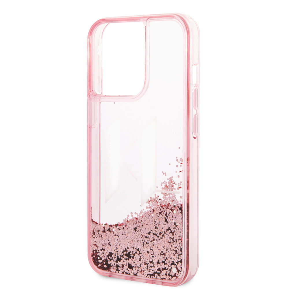 Karl Lagerfeld Karl Lagerfeld iPhone 14 Pro Max Back cover coque - Glitter KL Logo - Rose Karl Lagerfeld Karl Lagerfeld iPhone 14 Pro Max Back cover coque - Glitter KL Logo - Rose