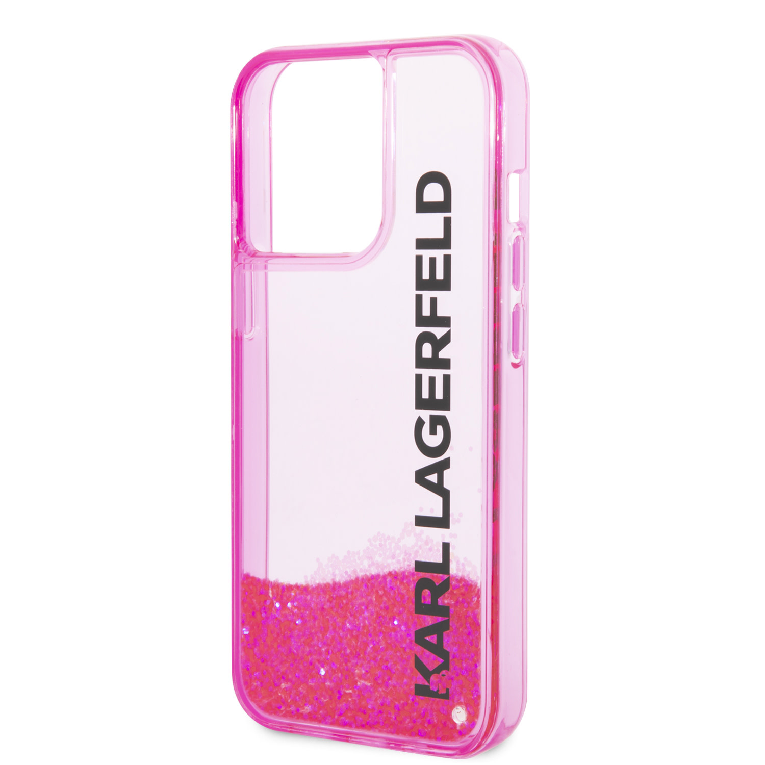 Karl Lagerfeld Karl Lagerfeld iPhone 14 Pro Max Backcover hoesje - Liquid Glitter - Roze, foto 5 van 6