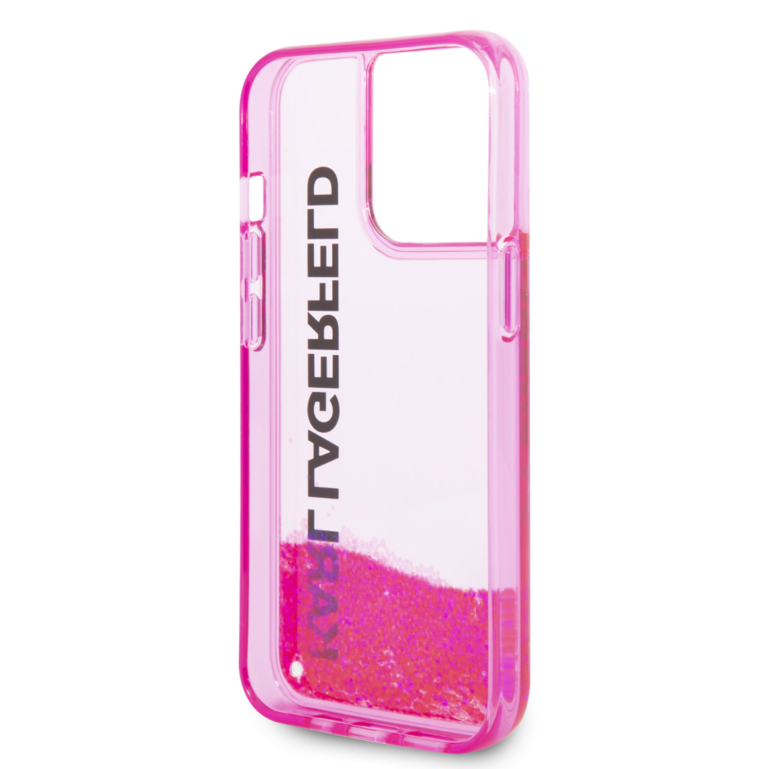 Karl Lagerfeld Karl Lagerfeld iPhone 14 Pro Max Backcover hoesje - Liquid Glitter - Roze, foto 6 van 6