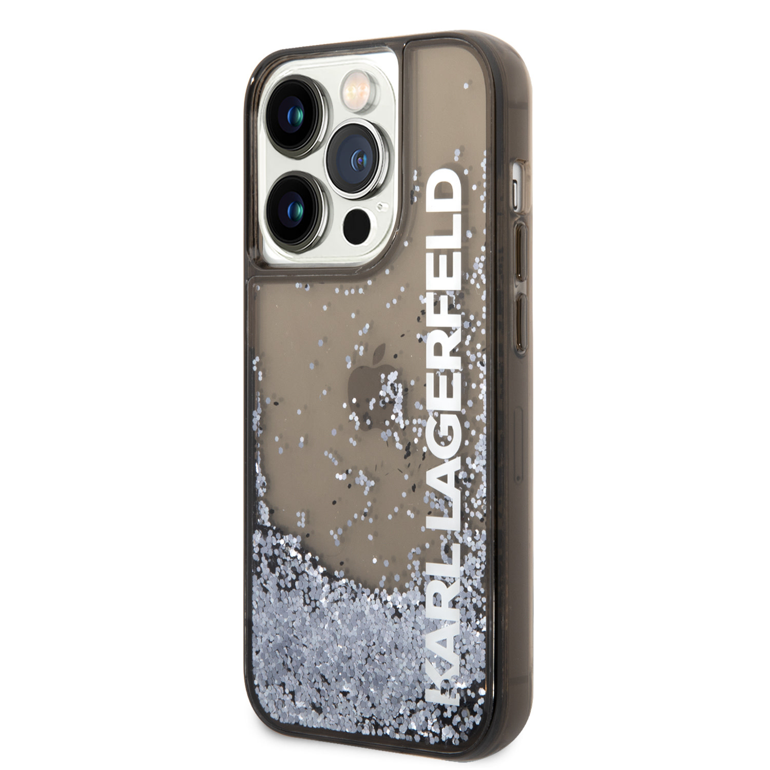 Karl Lagerfeld Karl Lagerfeld iPhone 14 Pro Max Backcover hoesje - Liquid Glitter - Zwart, foto 2 van 6
