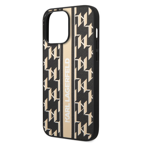 Karl Lagerfeld Karl Lagerfeld iPhone 14 Pro Max Back cover coque - Monogram Stripe - Noir Karl Lagerfeld Karl Lagerfeld iPhone 14 Pro Max Back cover coque - Monogram Stripe - Noir