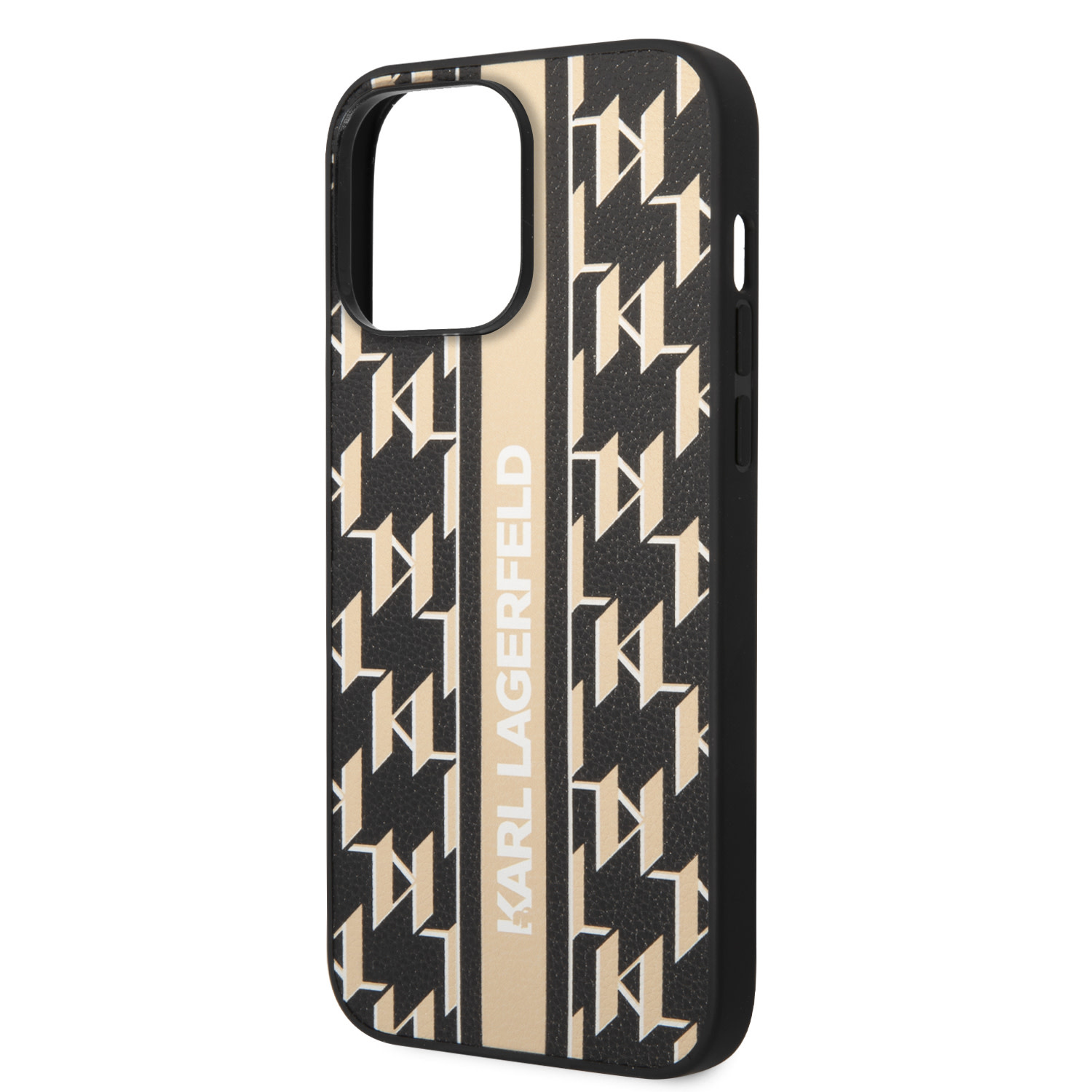 Karl Lagerfeld Karl Lagerfeld iPhone 14 Pro Max Backcover hoesje - Monogram Stripe - Zwart, foto 5 van 6