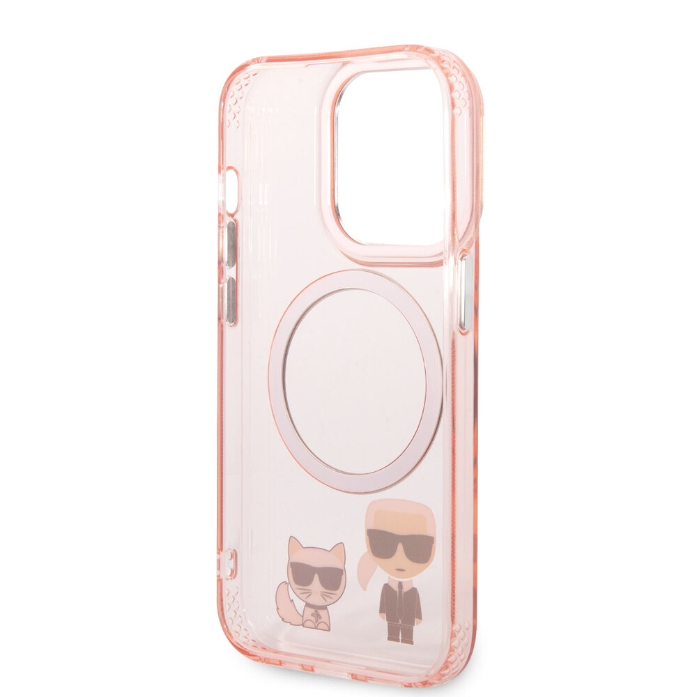 Karl Lagerfeld Karl Lagerfeld iPhone 14 Pro Backcover hoesje - Magsafe - K&C - Roze Karl Lagerfeld Karl Lagerfeld iPhone 14 Pro Backcover hoesje - Magsafe - K&C - Roze