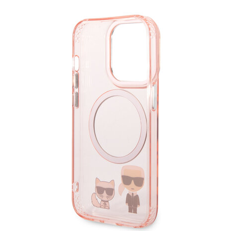 Karl Lagerfeld Karl Lagerfeld iPhone 14 Pro Backcover hoesje - Magsafe - K&C - Roze Karl Lagerfeld Karl Lagerfeld iPhone 14 Pro Backcover hoesje - Magsafe - K&C - Roze
