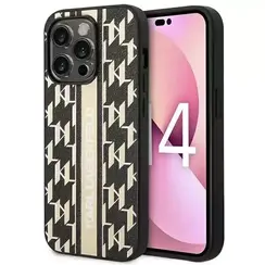 Karl Lagerfeld iPhone 14 Pro Back cover case - Monogram Stripe - Black