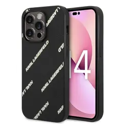 Karl Lagerfeld iPhone 14 Pro Backcover hoesje - Logomania - Zwart