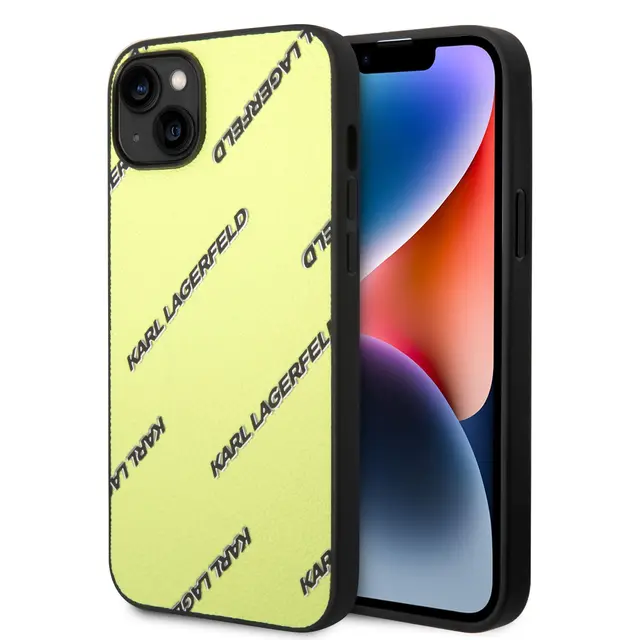 Karl Lagerfeld Karl Lagerfeld iPhone 14 Plus Backcover hoesje - Logomania - Geel