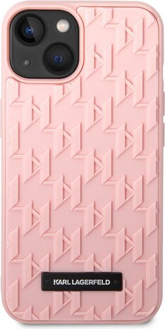 Karl Lagerfeld Karl Lagerfeld iPhone 14 Plus Backcover hoesje - Monogram - Roze Karl Lagerfeld Karl Lagerfeld iPhone 14 Plus Backcover hoesje - Monogram - Roze