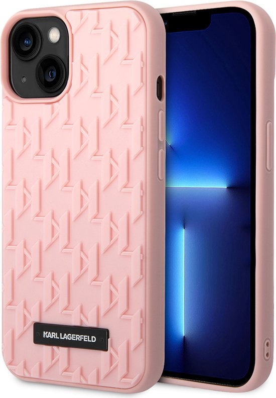 Karl Lagerfeld Karl Lagerfeld iPhone 14 Plus Backcover hoesje - Monogram - Roze