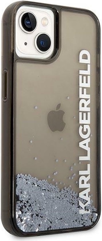 Karl Lagerfeld Karl Lagerfeld iPhone 14 Plus Backcover hoesje - Liquid Glitter - Zwart, foto 3 van 6