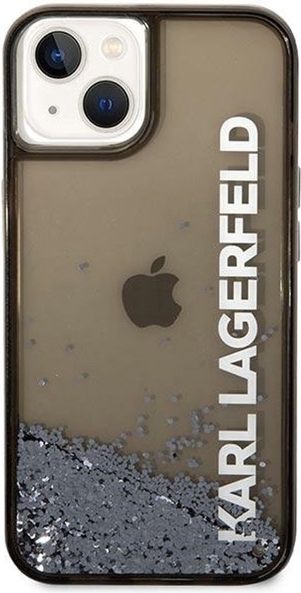 Karl Lagerfeld Karl Lagerfeld iPhone 14 Plus Backcover hoesje - Liquid Glitter - Zwart, foto 2 van 6