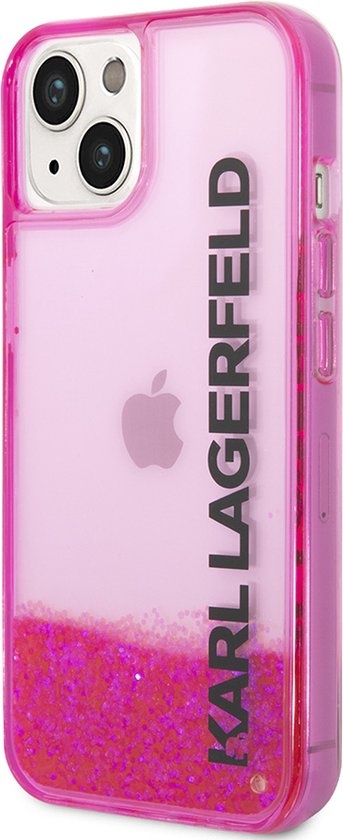 Karl Lagerfeld Karl Lagerfeld iPhone 14 Plus Backcover hoesje - Liquid Glitter - Roze, foto 2 van 6