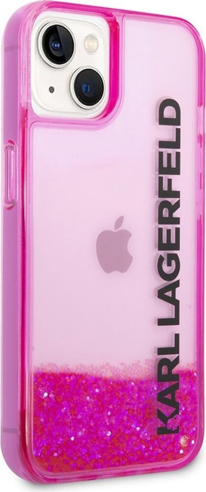 Karl Lagerfeld Karl Lagerfeld iPhone 14 Plus Backcover hoesje - Liquid Glitter - Roze Karl Lagerfeld Karl Lagerfeld iPhone 14 Plus Backcover hoesje - Liquid Glitter - Roze