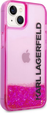 Karl Lagerfeld Karl Lagerfeld iPhone 14 Plus Backcover hoesje - Liquid Glitter - Roze Karl Lagerfeld Karl Lagerfeld iPhone 14 Plus Backcover hoesje - Liquid Glitter - Roze