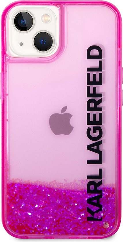 Karl Lagerfeld Karl Lagerfeld iPhone 14 Plus Backcover hoesje - Liquid Glitter - Roze, foto 4 van 6