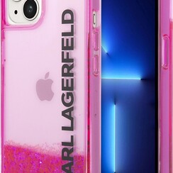 Karl Lagerfeld iPhone 14 Plus Back-Cover hul - Liquid Glitter - Rosa