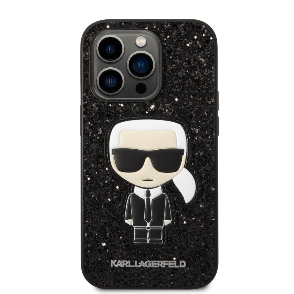 Karl Lagerfeld Karl Lagerfeld iPhone 14 Pro Back-Cover hul - Glitter - Karl - Schwarz Karl Lagerfeld Karl Lagerfeld iPhone 14 Pro Back-Cover hul - Glitter - Karl - Schwarz