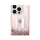 Karl Lagerfeld Karl Lagerfeld iPhone 14 Pro Back cover case - Glitter KL Logo - Pink Karl Lagerfeld Karl Lagerfeld iPhone 14 Pro Back cover case - Glitter KL Logo - Pink