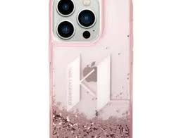 Karl Lagerfeld Karl Lagerfeld iPhone 14 Pro Backcover hoesje - Glitter KL Logo - Roze, foto 2 van 6